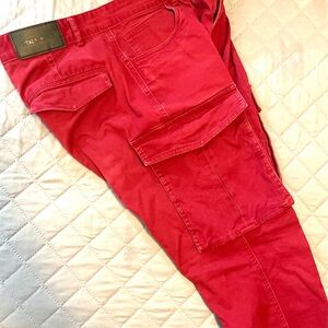 Bold Red Cargo Pants for Men